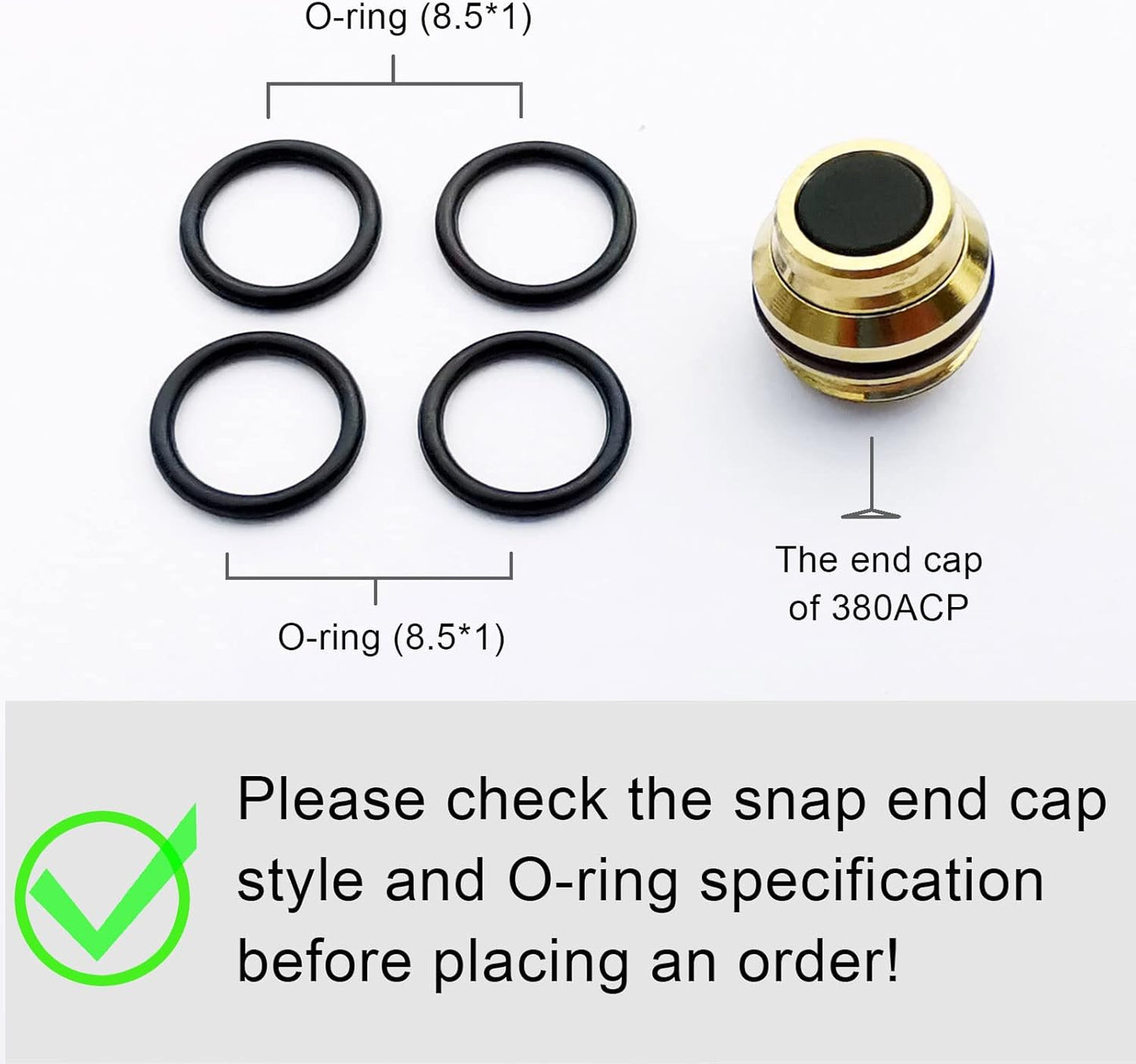 Snap Cap of 380acp Laser Training Cartridge, Trigger Switch of Dry Fire Training Cartridge and O-Ring Spare Parts