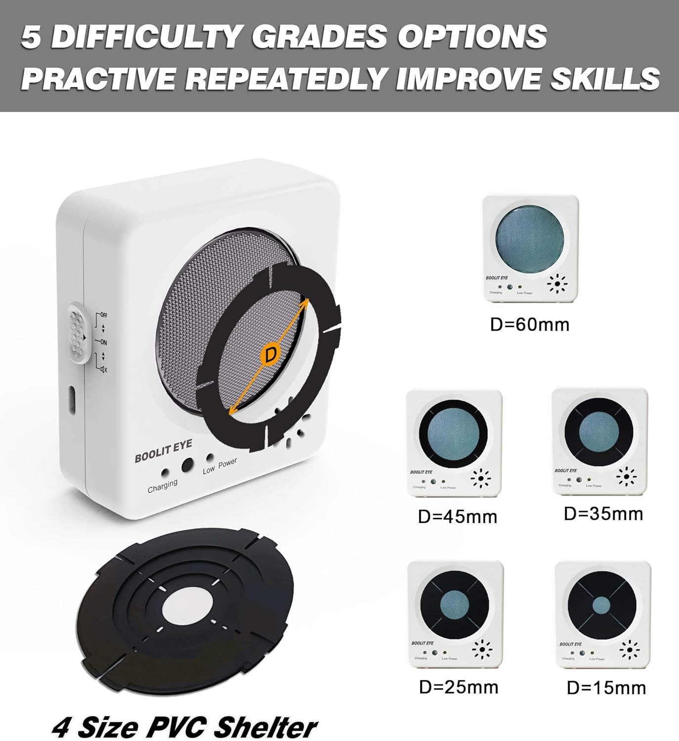 Dry Fire Training System - Laser Cartridge & Electronic Target Kit with Steel Plate Sound & Flash Feedback - Rechargeable, Adjustable Light Settings, Portable for Indoor/Outdoor Shooting Practice(380ACP Kit)