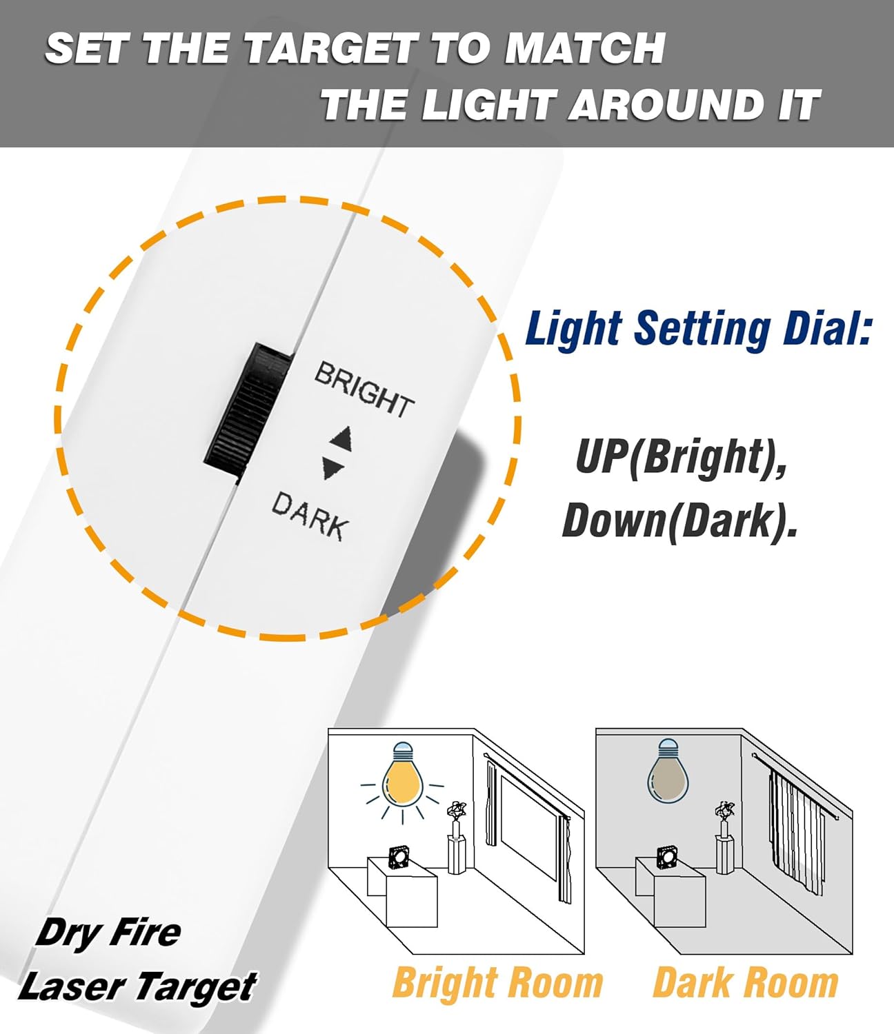 Dry Fire Training System - Laser Cartridge & Electronic Target Kit with Steel Plate Sound & Flash Feedback - Rechargeable, Adjustable Light Settings, Portable for Indoor/Outdoor Shooting Practice(380ACP Kit)