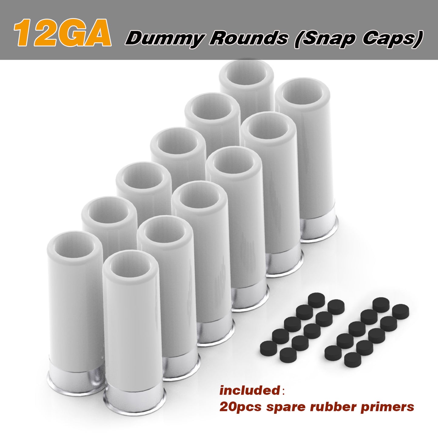 Pro 12 GA Dummy Rounds (Snap Caps) 12Pcs