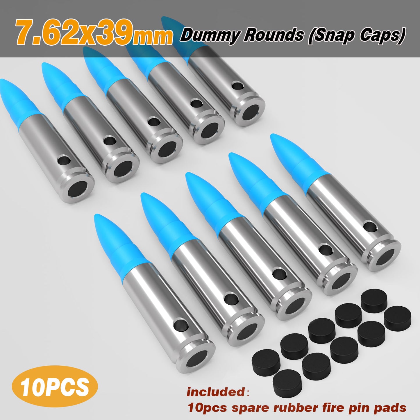 Pro 7.62 x 39 mm Dummy Rounds (Snap Caps) 10Pcs