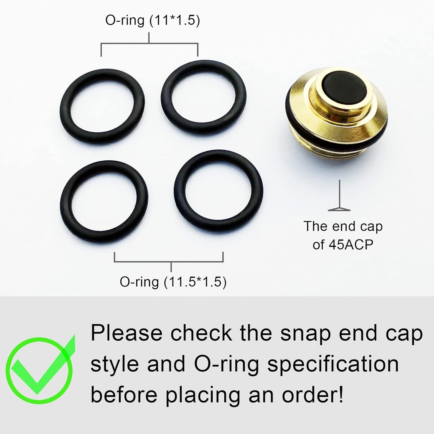 Snap Cap of 45ACP Laser Training Cartridge, Trigger Switch of Dry Fire Training Cartridge and O-Ring Spare Parts