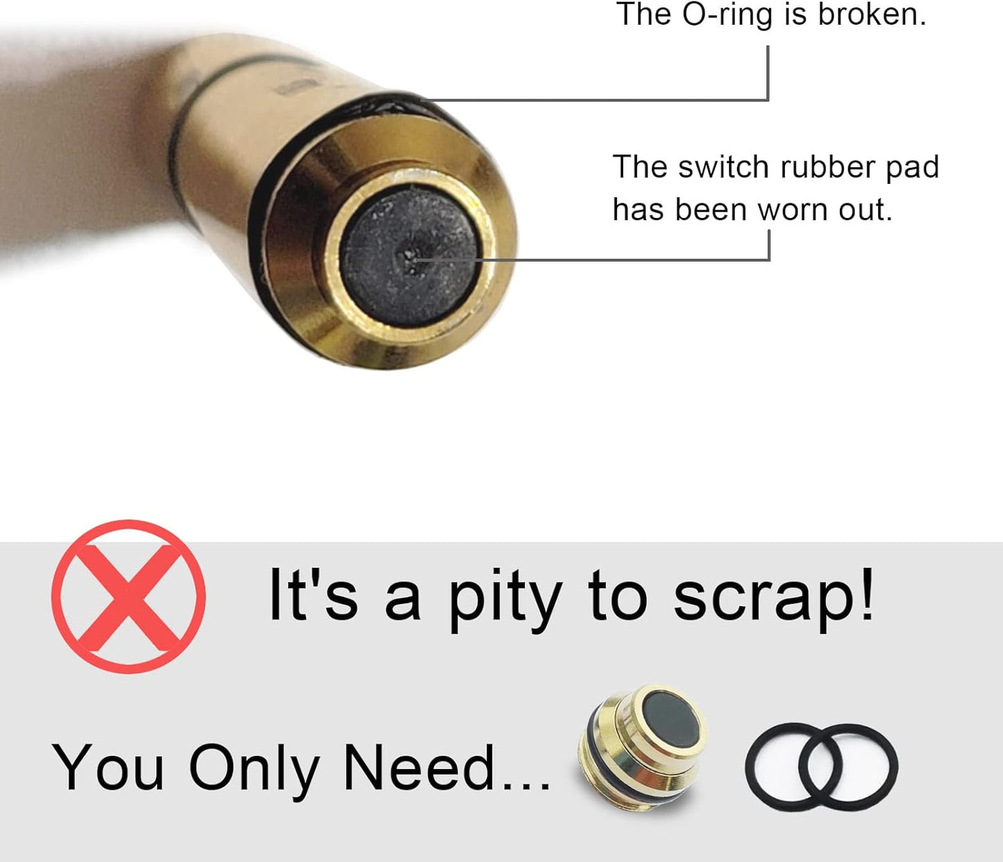 Snap Cap of 9mm Laser Training Cartridge, Trigger Switch of Dry Fire Training Cartridge and O-Ring Spare Parts