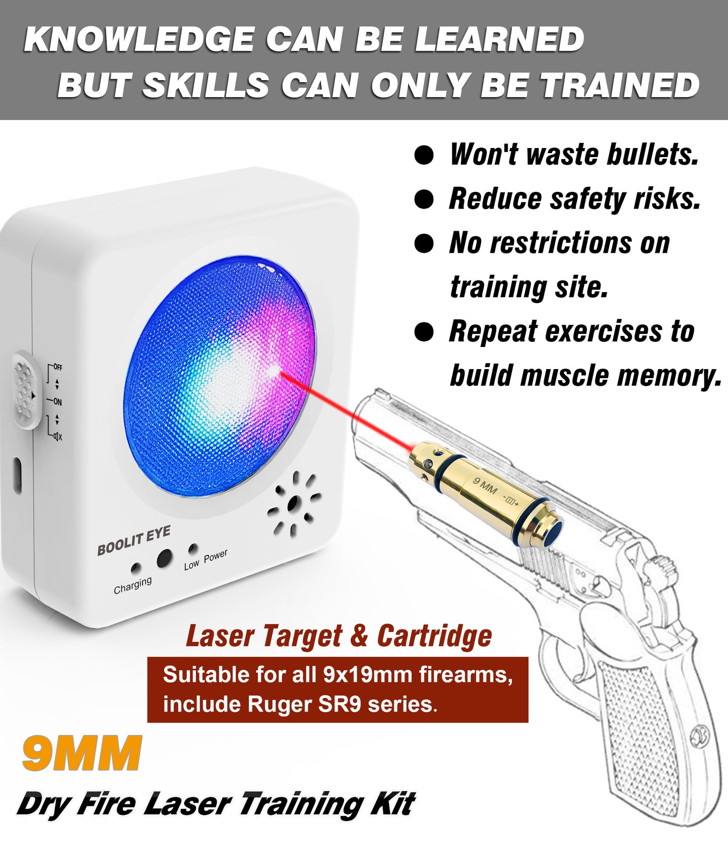 9MM Laser Cartridge & Target kit