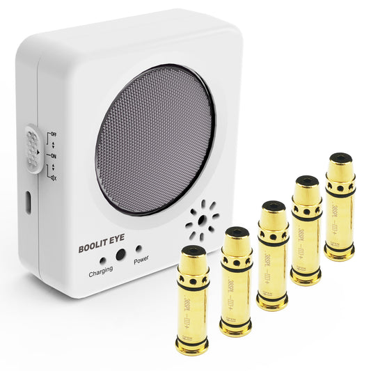 Dry Fire Training System - Laser Cartridge & Electronic Target Kit with Steel Plate Sound & Flash Feedback - Rechargeable, Adjustable Light Settings, Portable for Indoor/Outdoor Shooting Practice（5*38SPL Kit）