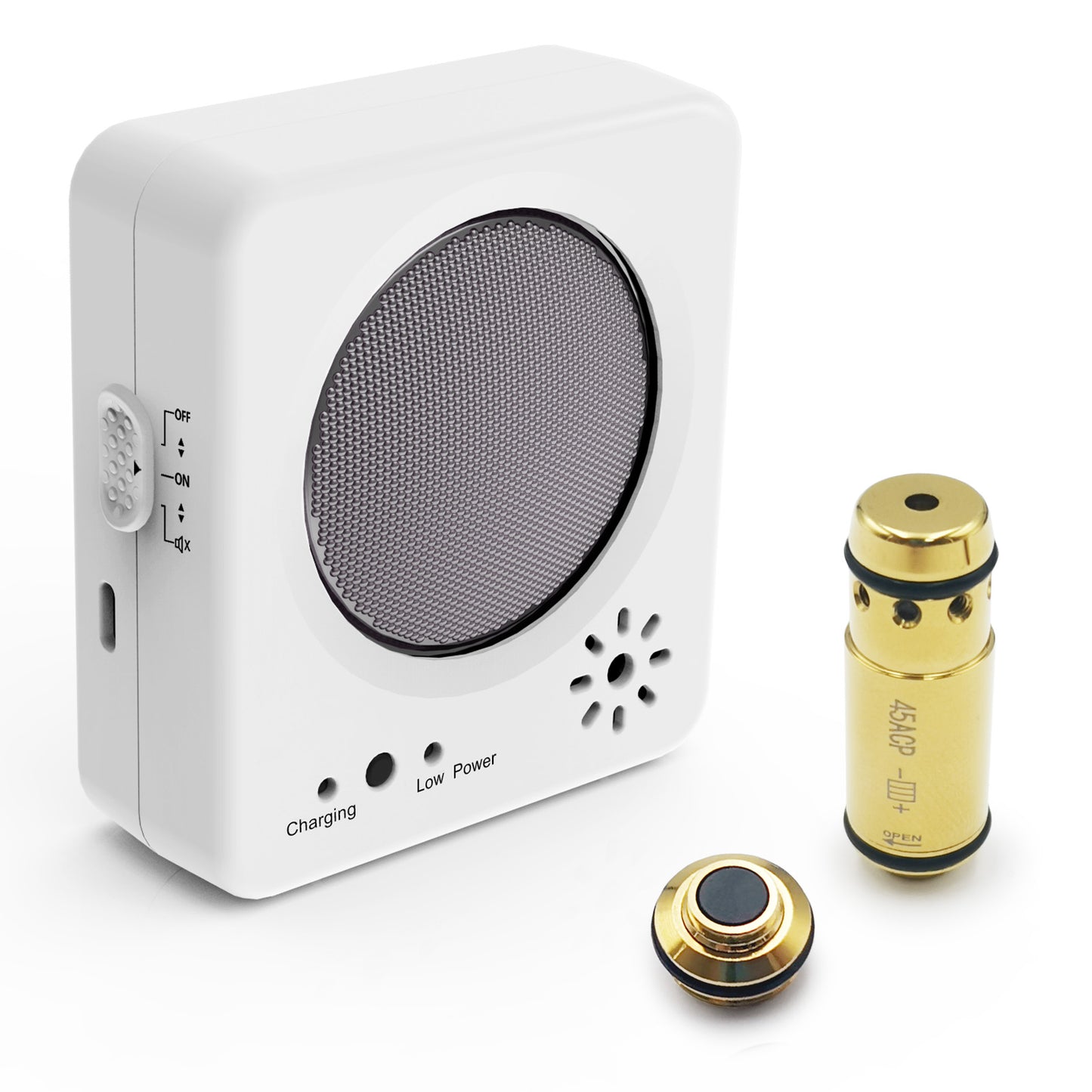 Dry Fire Training System - Laser Cartridge & Electronic Target Kit with Steel Plate Sound & Flash Feedback - Rechargeable, Adjustable Light Settings, Portable for Indoor/Outdoor Shooting Practice（45ACP Kit）