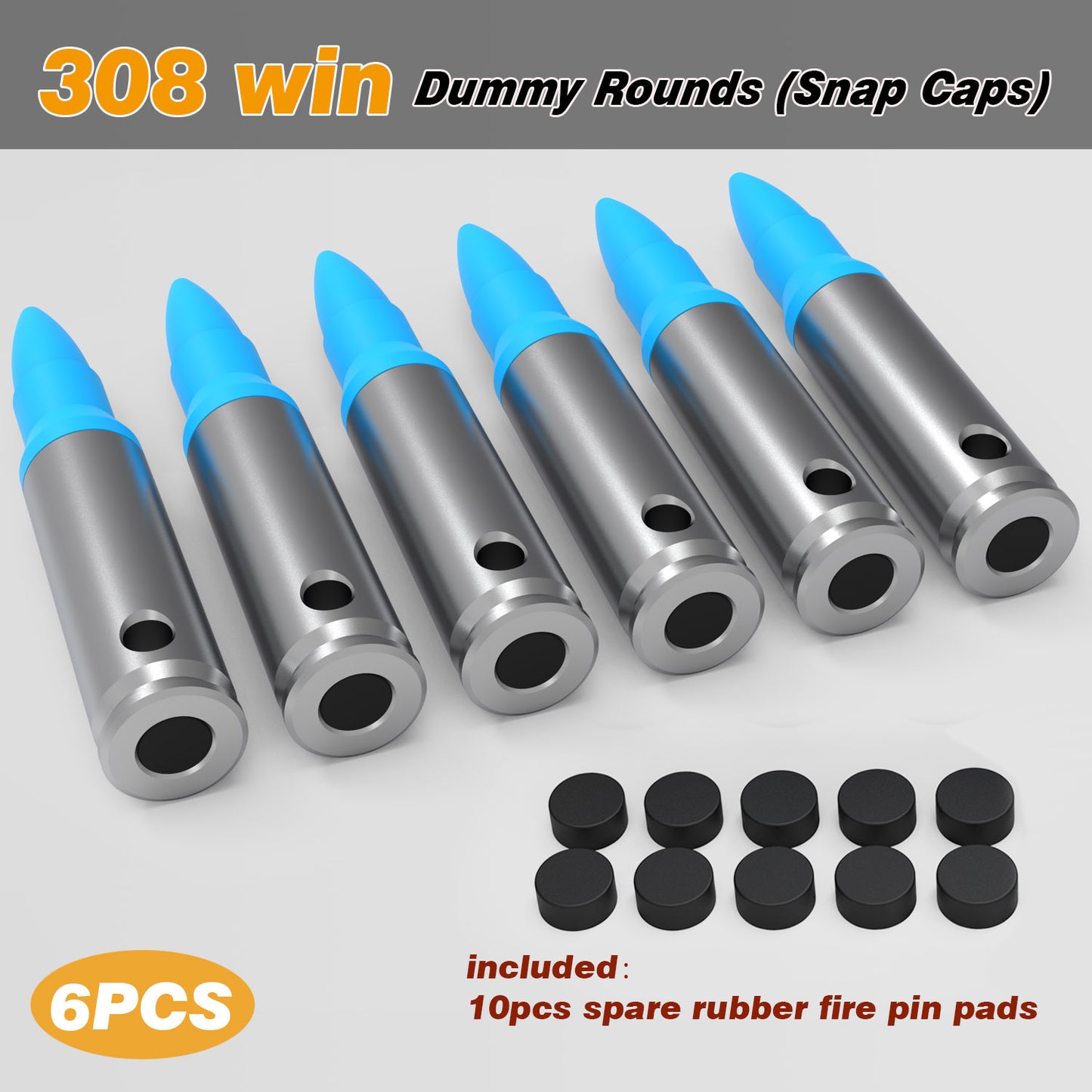 Pro .308 WIN Dummy Rounds (Snap Caps) 6Pcs