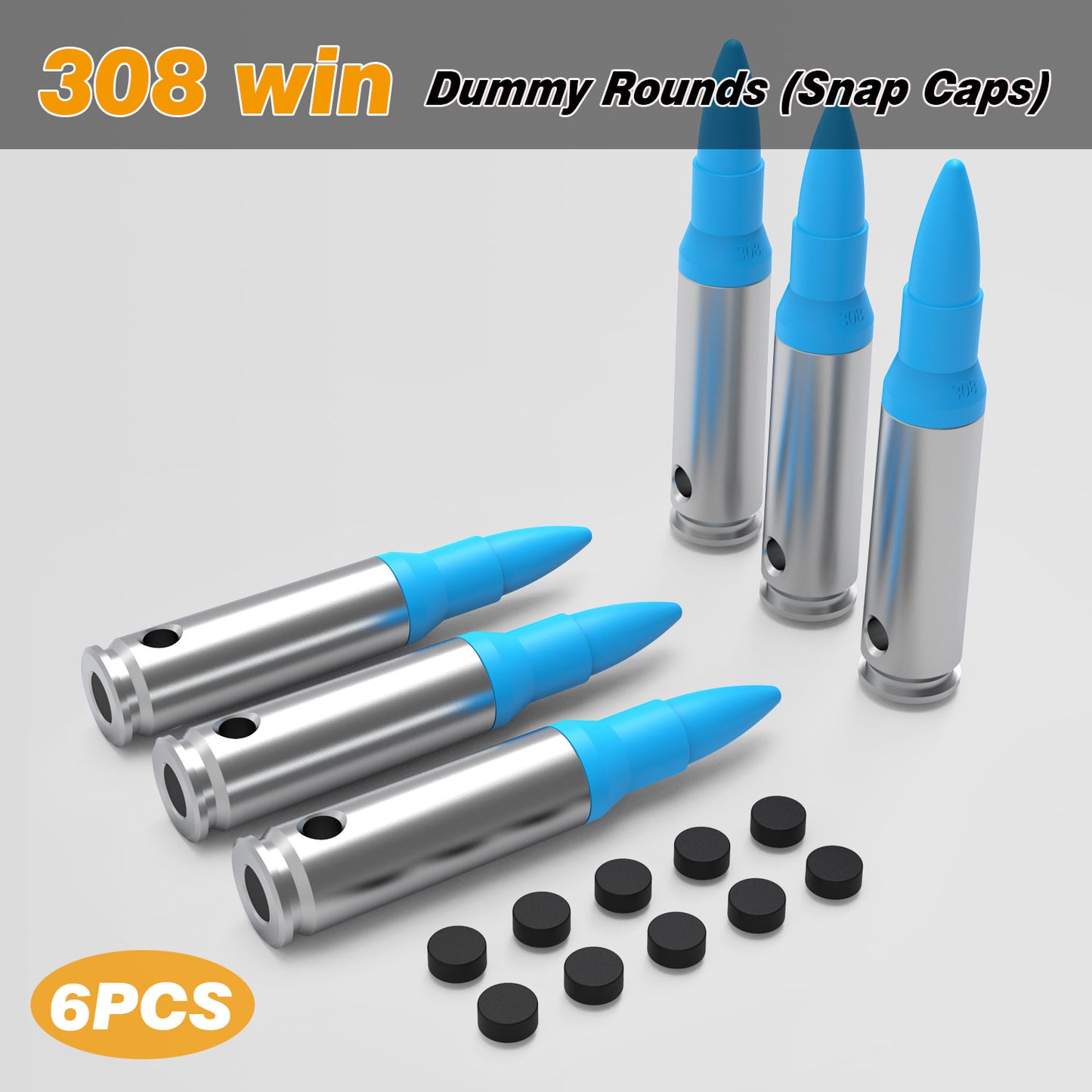 Pro .308 WIN Dummy Rounds (Snap Caps) 6Pcs