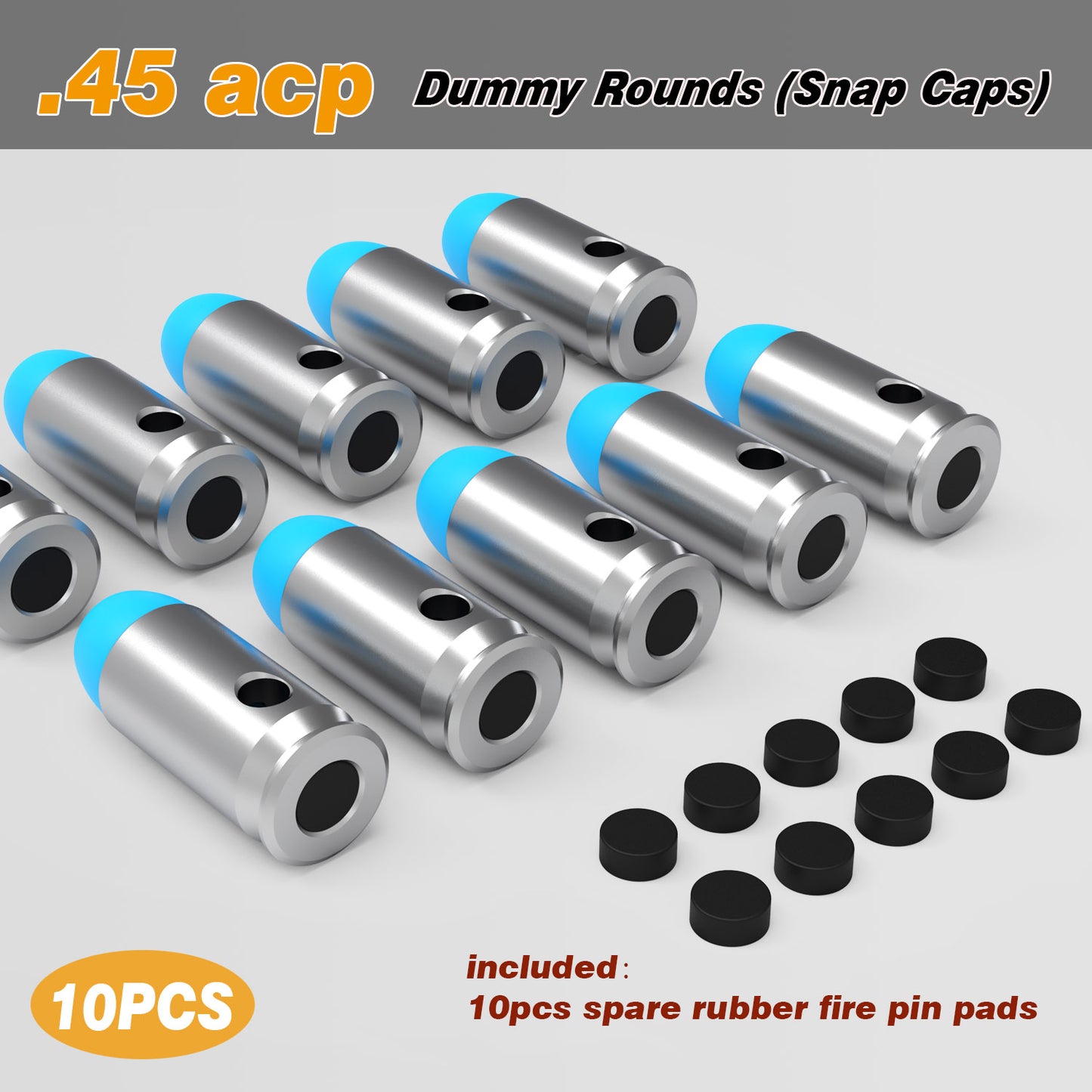 Pro .45 ACP Dummy Rounds (Snap Caps) 10Pcs