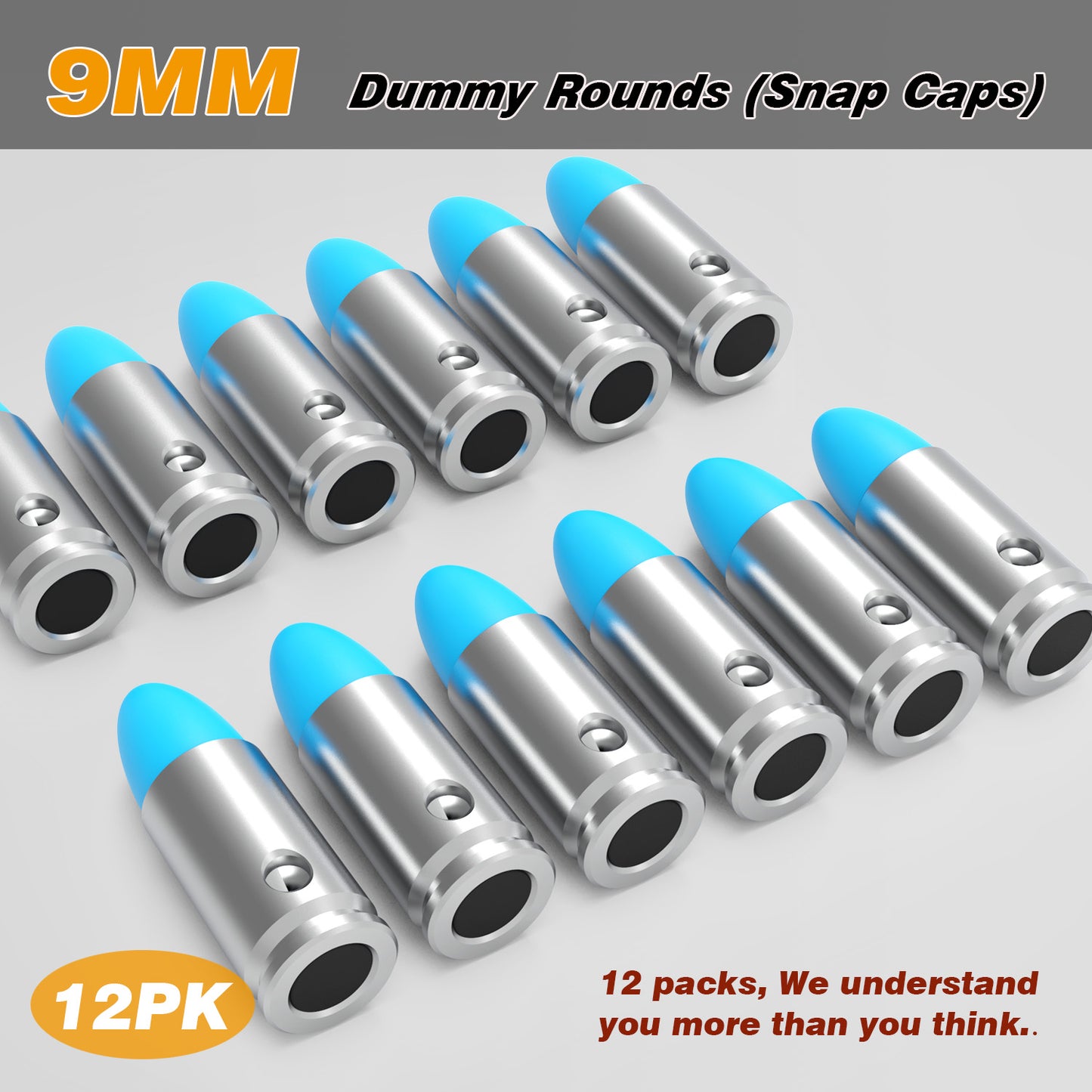 Pro 9 MM Dummy Rounds (Snap Caps) 12Pcs