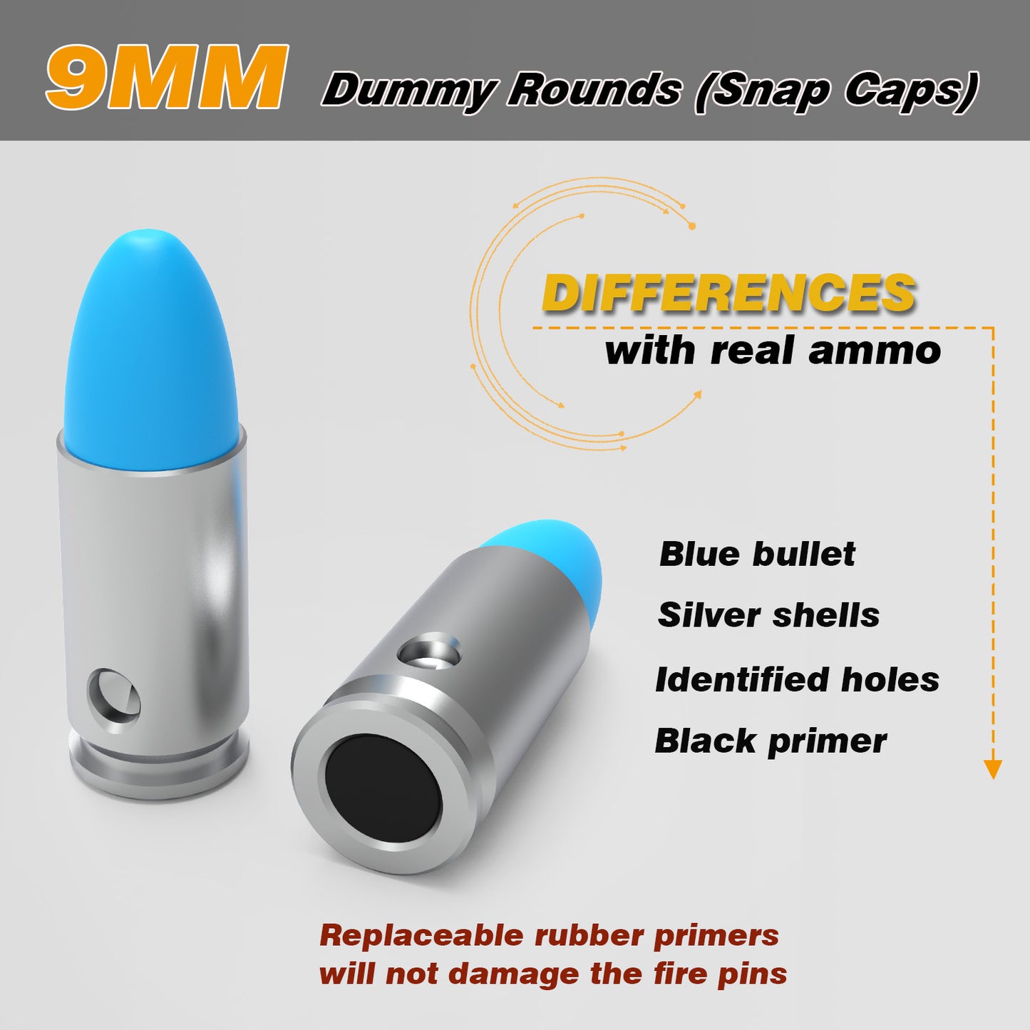 Pro 9 MM Dummy Rounds (Snap Caps) 12Pcs