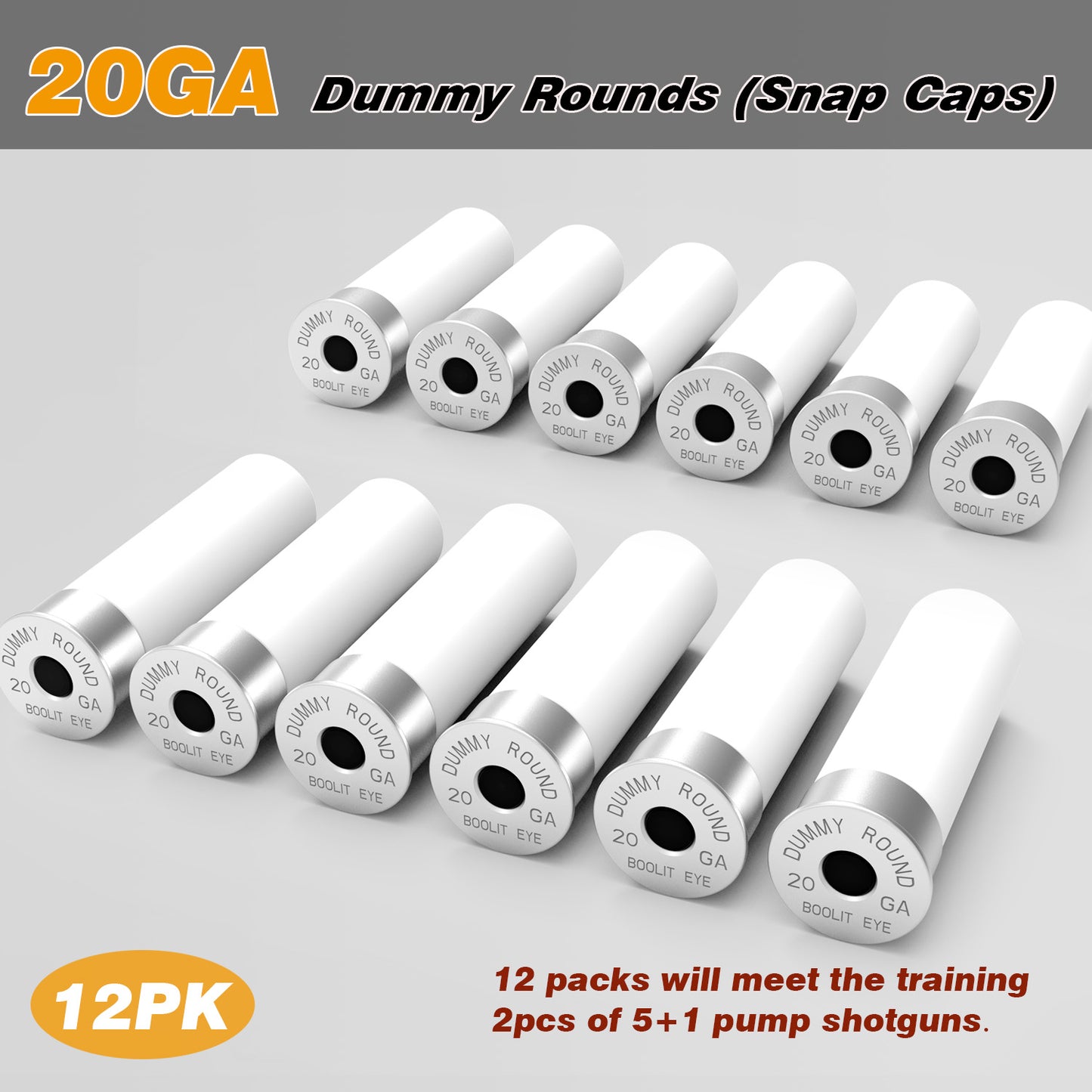 Pro 20 GA Dummy Rounds (Snap Caps) 12Pcs