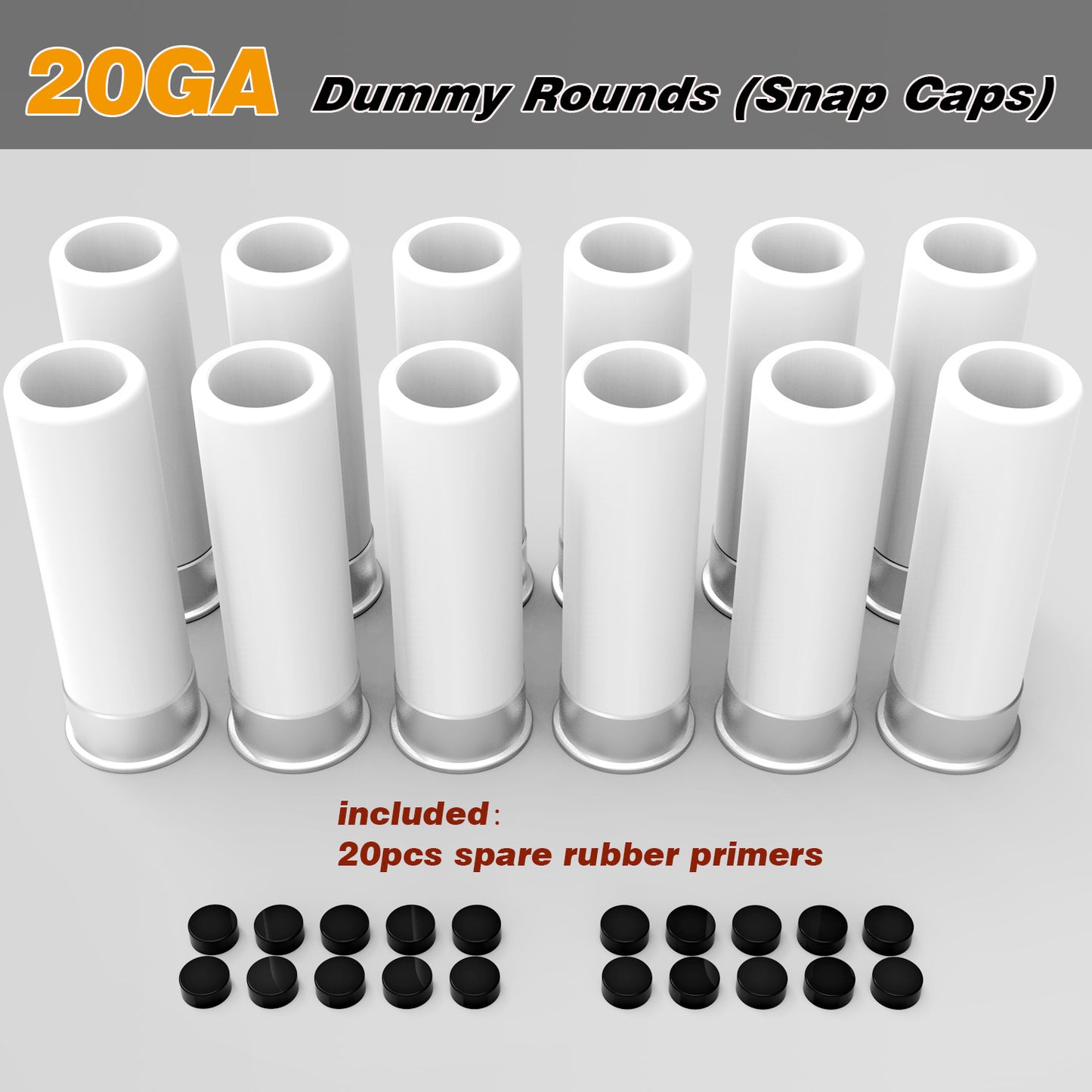 Pro 20 GA Dummy Rounds (Snap Caps) 12Pcs