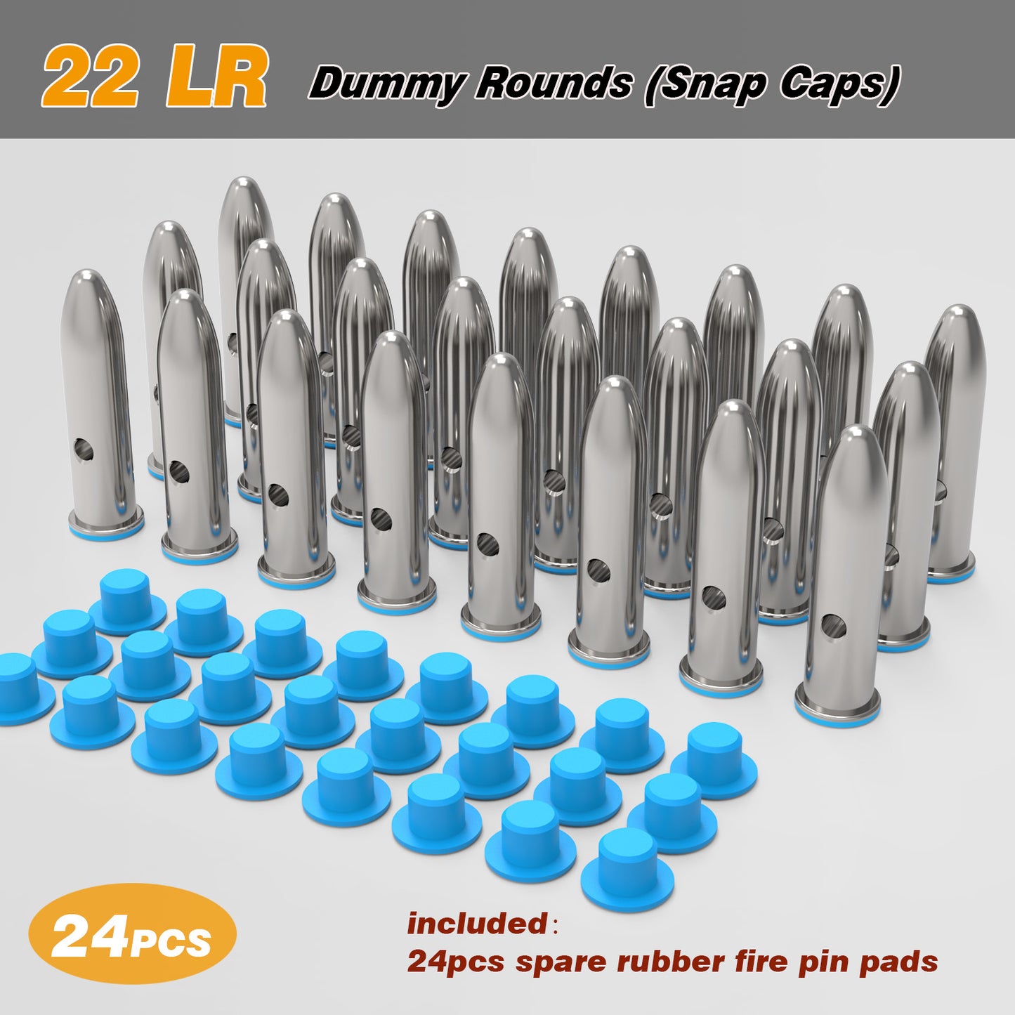 Pro .22 LR Dummy Rounds (Snap Caps) 24Pcs