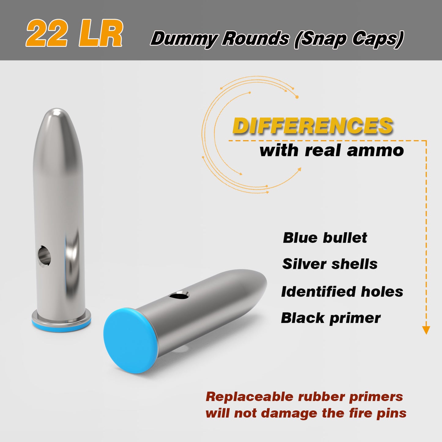 Pro .22 LR Dummy Rounds (Snap Caps) 24Pcs