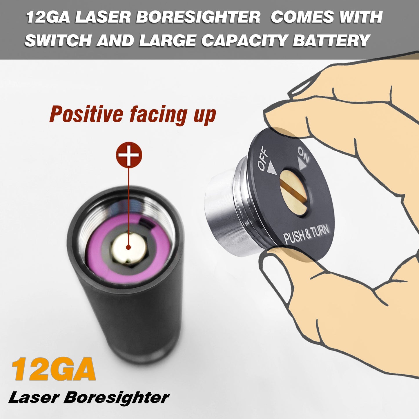 12GA Red Laser Boresighter Comes with Switch