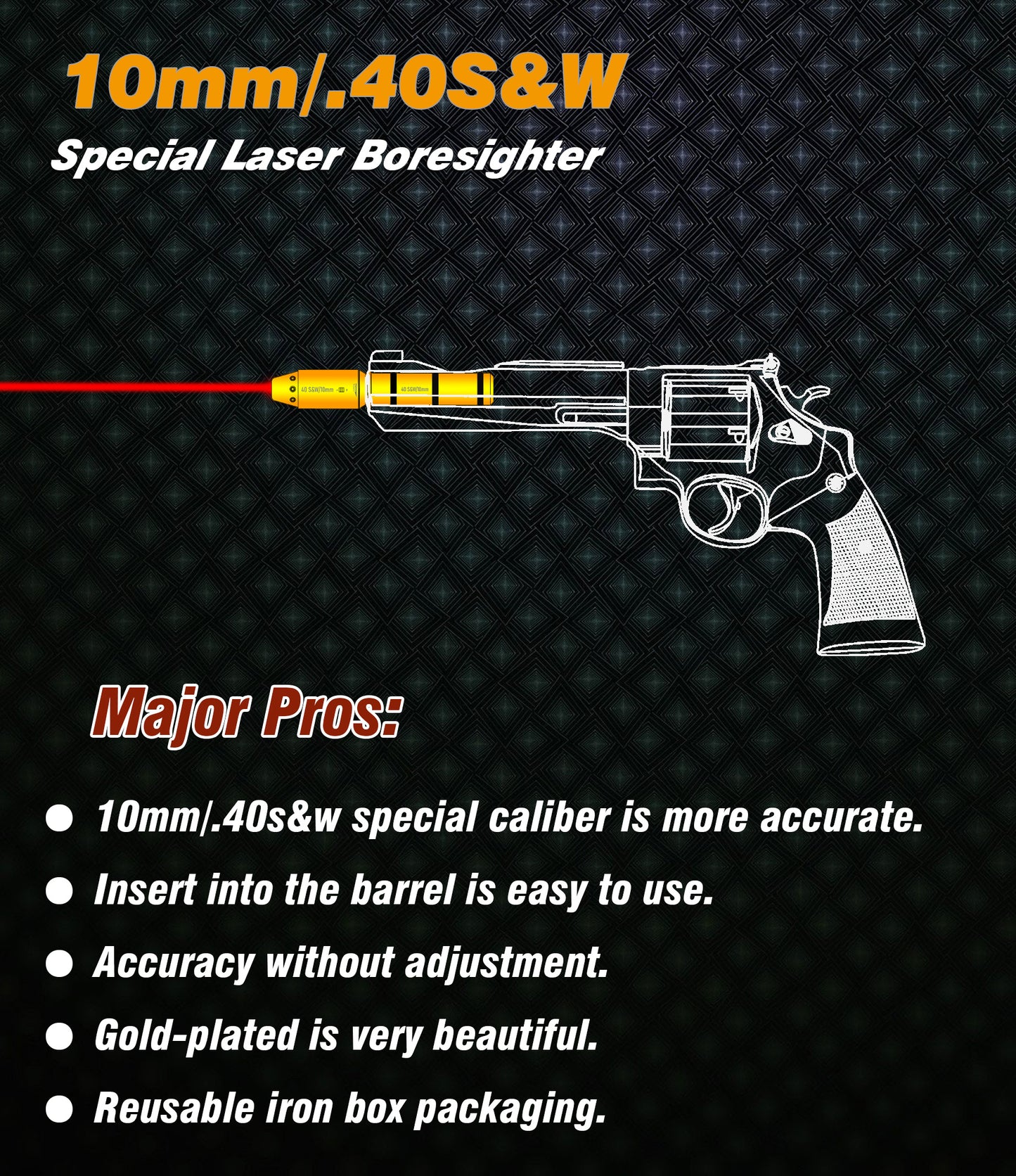 Special Laser Boresighter (End Barrel Laser Bore Sight)-40SW/10MM