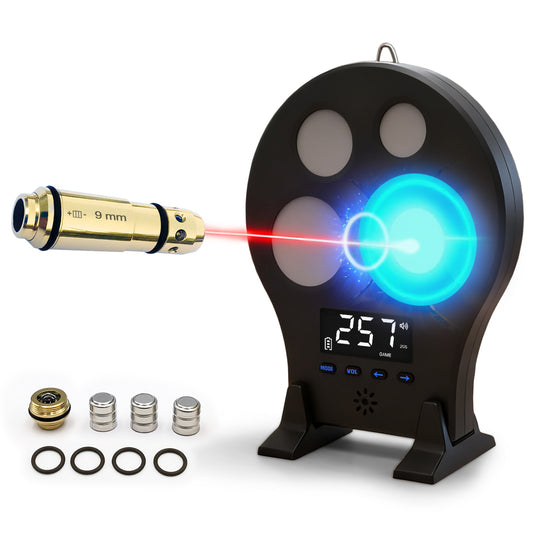 Dry Fire Laser Training Target with 4-Zone Scoring – Portable Dry-Fire System for Indoor Shooting Practice with 3 Training Modes(9mm Kit)