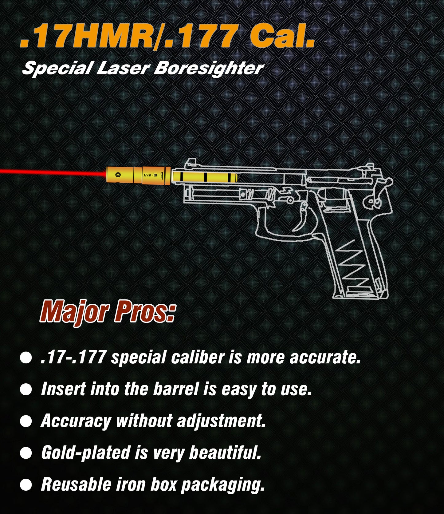 Special Laser Boresighter (End Barrel Laser Bore Sight)-.17HMR/.177CAL