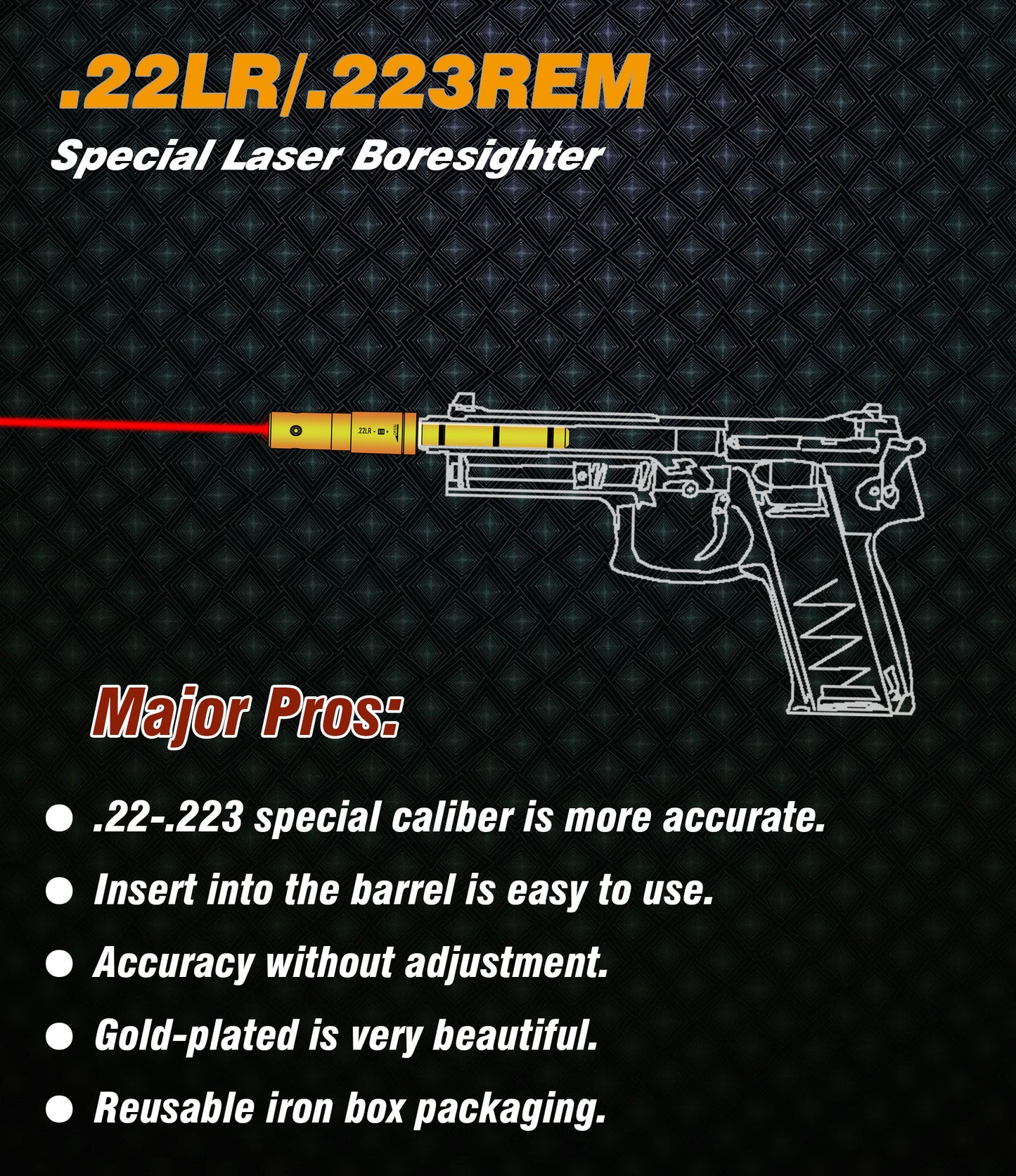 Special Laser Boresighter (End Barrel Laser Bore Sight)-.22LR/223REM