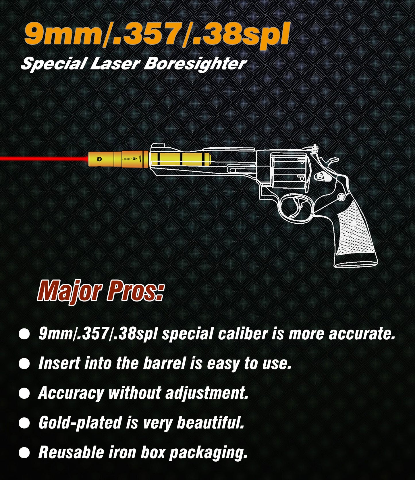 Special Laser Boresighter (End Barrel Laser Bore Sight)-.38SPL/9MM