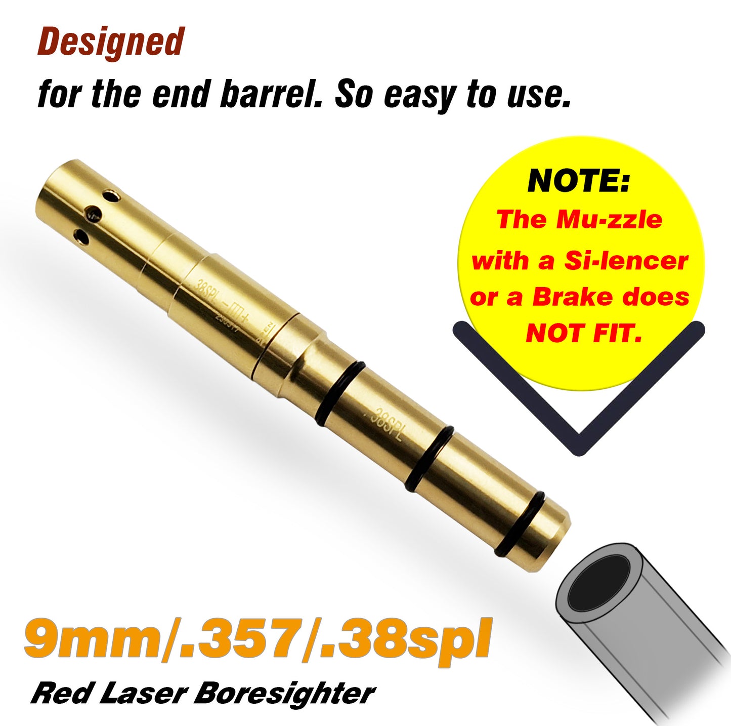 Special Laser Boresighter (End Barrel Laser Bore Sight)-.38SPL/9MM