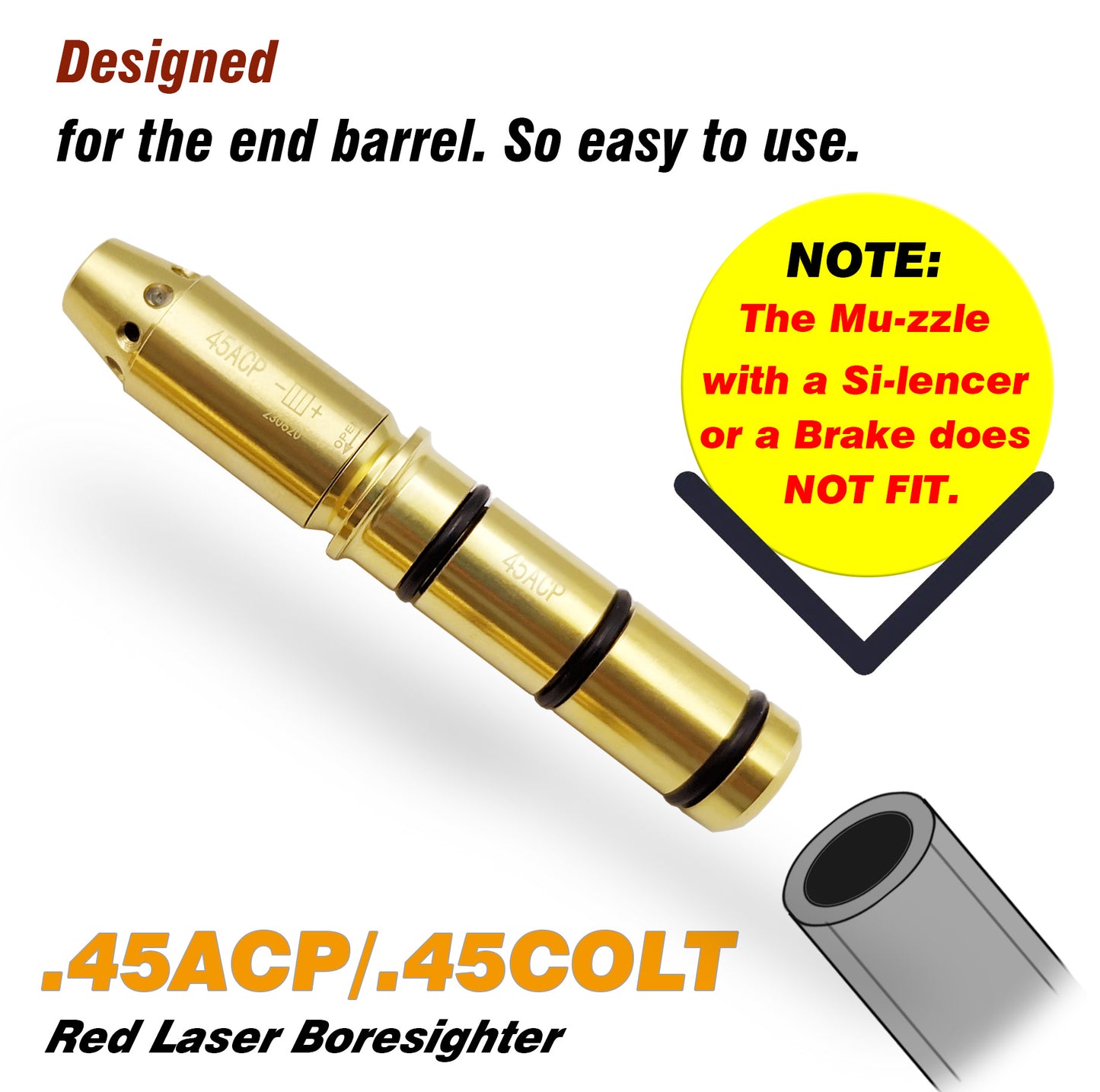 Special Laser Boresighter (End Barrel Laser Bore Sight)-45ACP/45LC