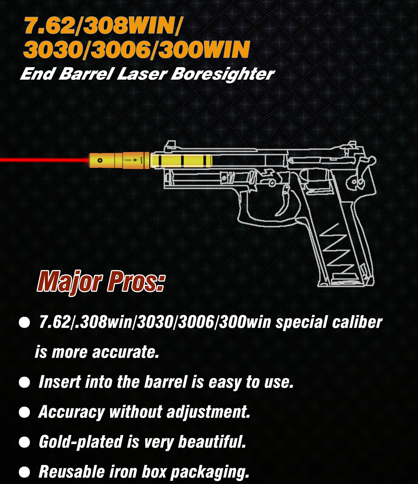 Special Laser Boresighter (End Barrel Laser Bore Sight)-.308WIN/7.62mm